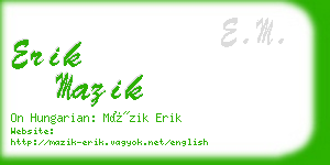 erik mazik business card